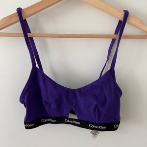 purple calvin klein bralette